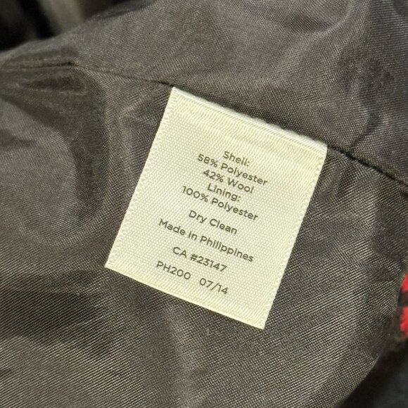 Talbots Womens Size 16 Wool Red Black Houndstooth Skirt Academia Office Siren - Picture 8 of 10